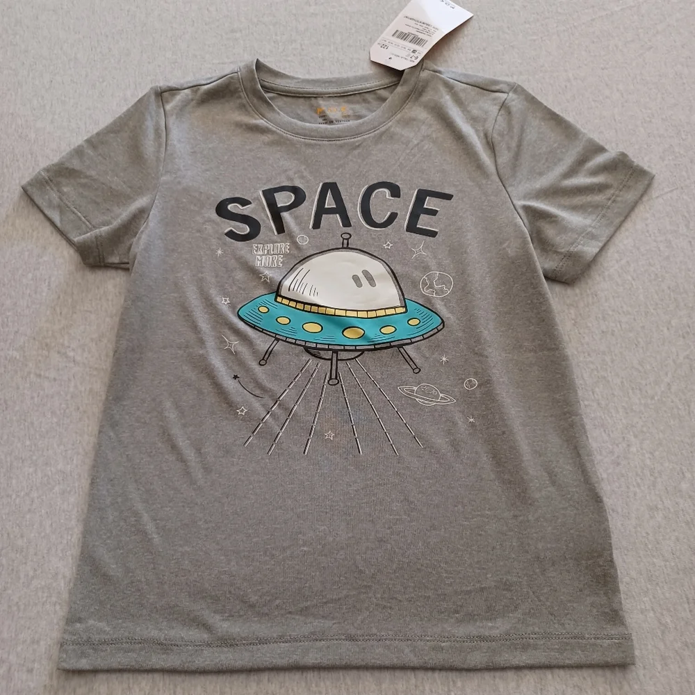 New Boy's Todler Space T-Shirt- Size 6-7 - Picture 5 of 7